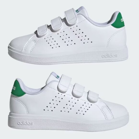 Adidas Kids White and Green Sneakers - Picture 1 of 10